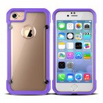 Wholesale iPhone 7 Clear Defense Hybrid Case (Purple)